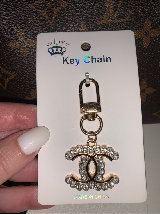 Crystal bag charm Accessories - Gold Crystal Interlocking fashion bag charm Keychain
